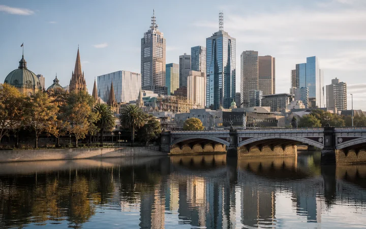 Melbourne city skyline across the Yarra River